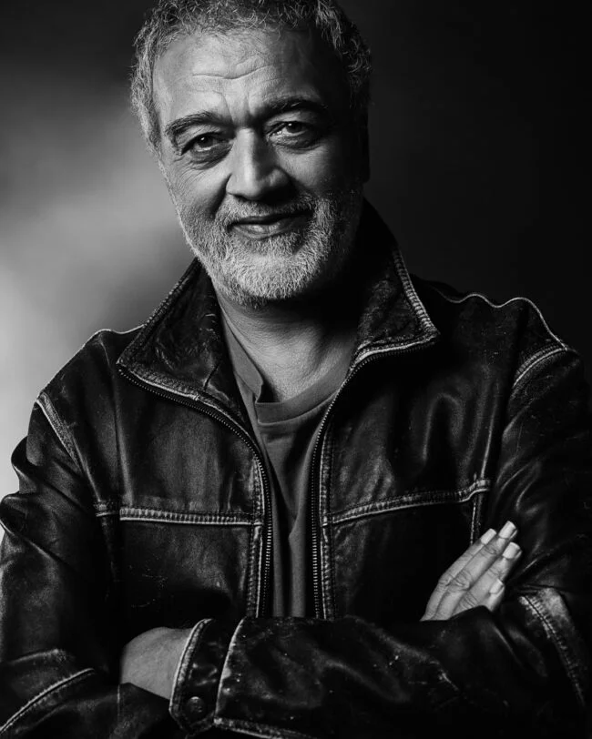 Portrait of singer Lucky Ali by photographer Amit Dey for White Hat Jr campaign